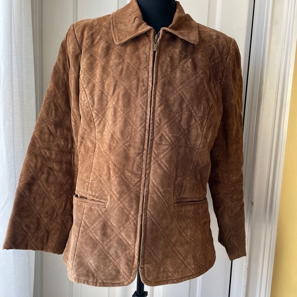 𝅺SONOMA Geniune Suede Leather Jacket Size Large - Picture 1 of 7